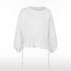 Off-Shoulder Tie-Hem Long-Sleeve Sweatshirt – view 5