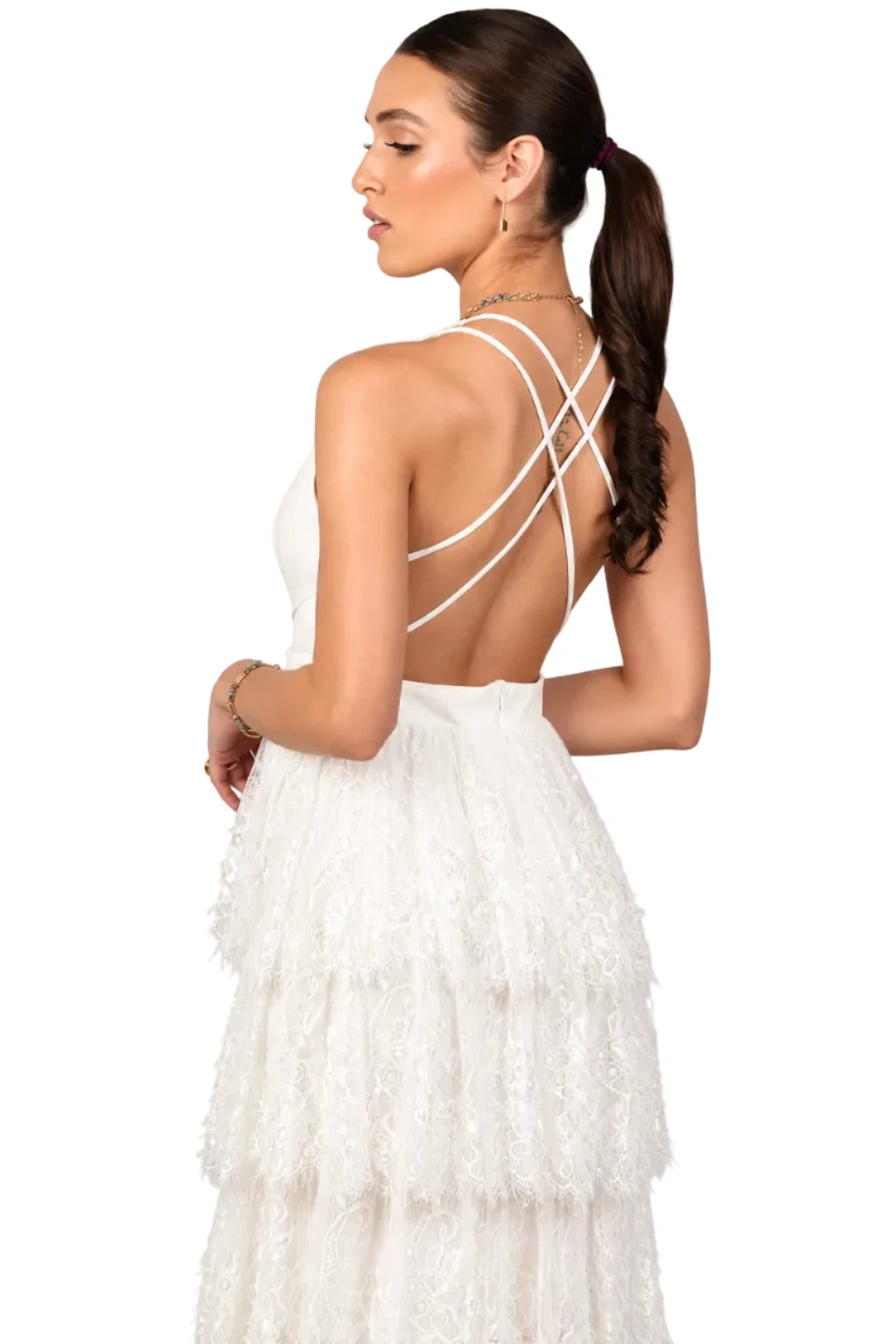 Clarise White Lace Maxi Dress