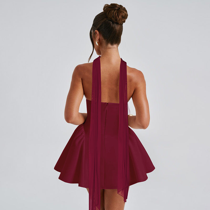 Sexy Tube Top Dress With Back Zipper Design Ins Fashion Short Dress For Party Clothing Women