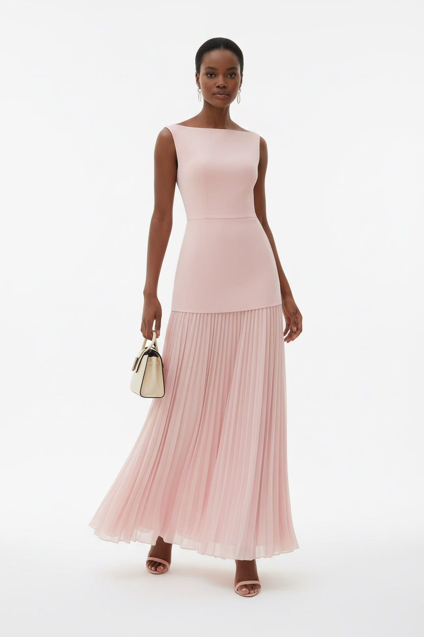Sleeveless Knit Vest & Skirt Two-Piece Set in Pink