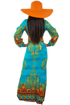 My Empire Printed Plunging-Neck Slit-Sleeve Maxi Dress