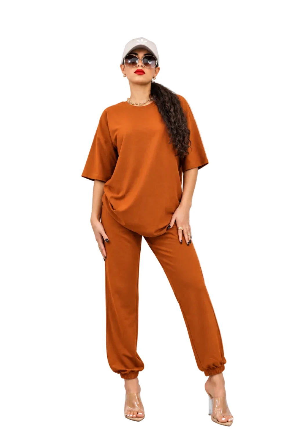 French Terry Drop-Shoulder Top & Jogger Set