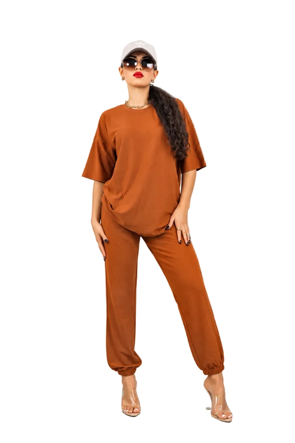 French Terry Drop-Shoulder Top & Jogger Set
