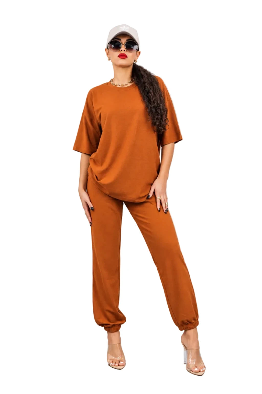 French Terry Drop-Shoulder Top & Jogger Set