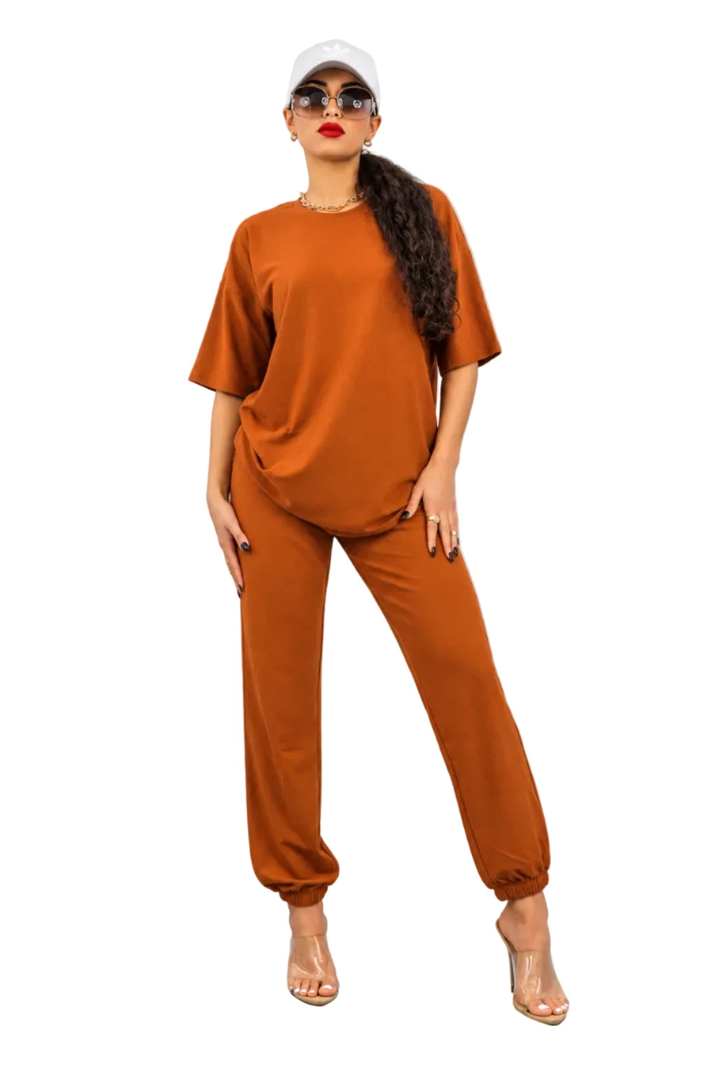 French Terry Drop-Shoulder Top & Jogger Set