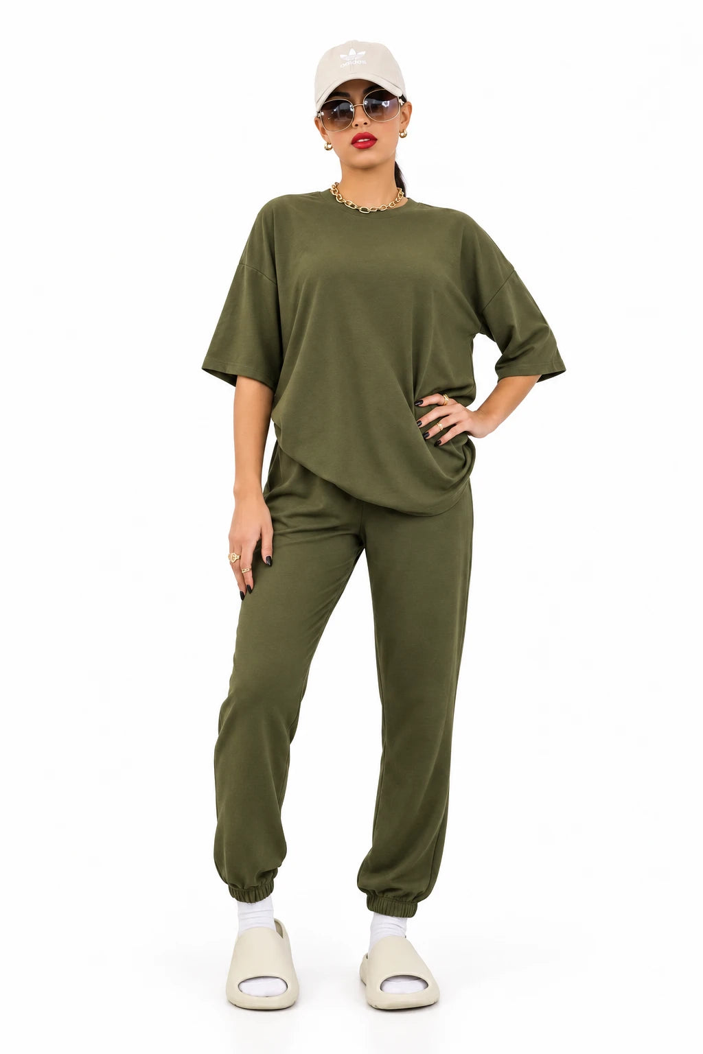 French Terry Drop-Shoulder Top & Jogger Set