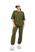 French Terry Drop-Shoulder Top & Jogger Set