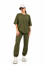 French Terry Drop-Shoulder Top & Jogger Set