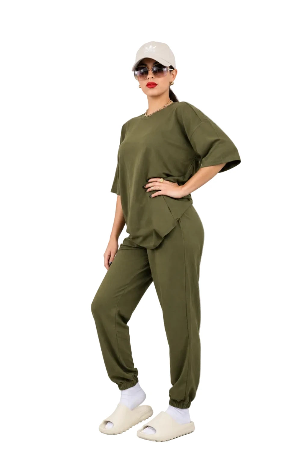 French Terry Drop-Shoulder Top & Jogger Set