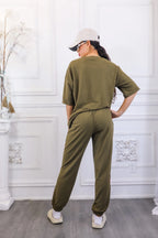 French Terry Drop-Shoulder Top & Jogger Set