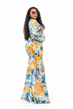 Wine Me Floral Crop Top & Ruffle Maxi Skirt Set