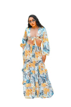 Wine Me Floral Crop Top & Ruffle Maxi Skirt Set