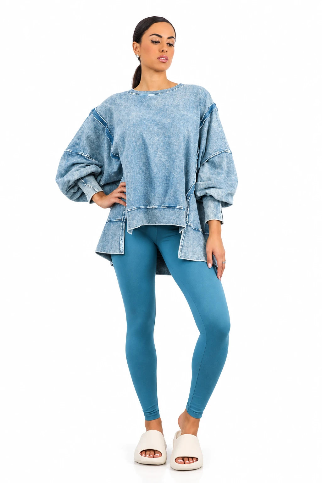 Oversized Mineral Wash Pullover & Leggings Set