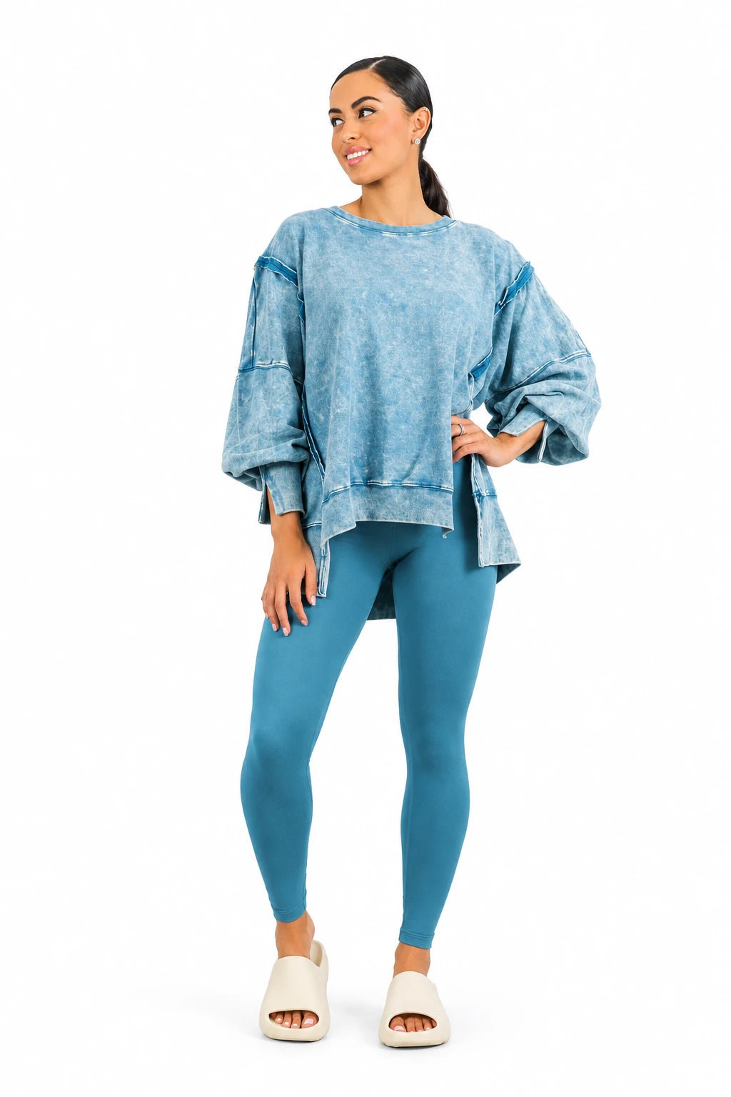 Oversized Mineral Wash Pullover & Leggings Set