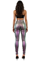 Metallic Dimensions High-Rise Disco Stretch Pants