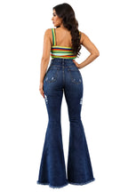 Sweetheart High-Waisted Bell-Bottom Jeans – Dark Wash