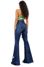 Sweetheart High-Waisted Bell-Bottom Jeans – Dark Wash