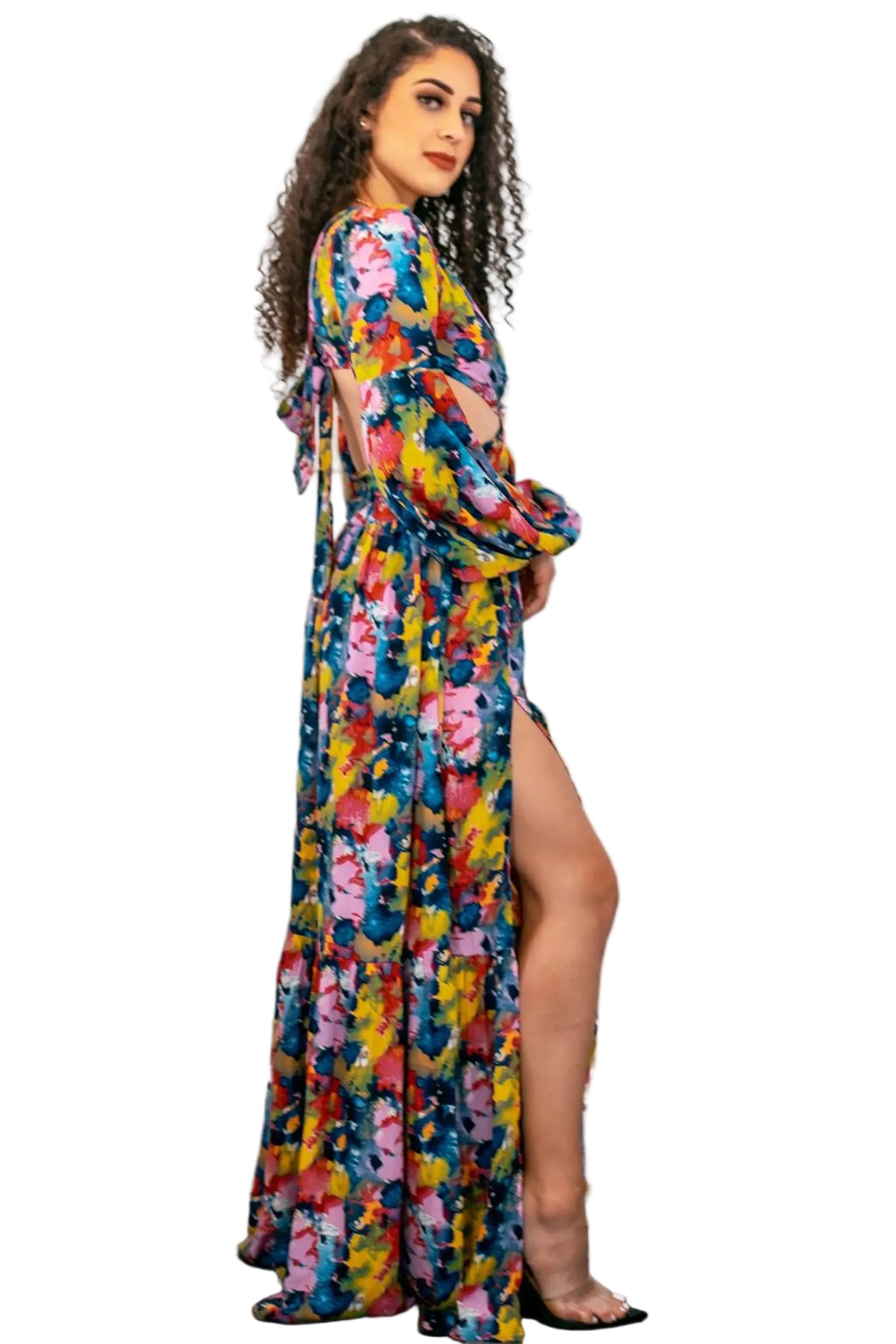 Work of Art Jewel-Accent Cut-Out Maxi Dress