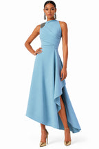 Wedding Guest Party Dress Sage Green Sleeveless Midi Dress