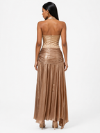 Halter Neck Ruched Maxi Dress