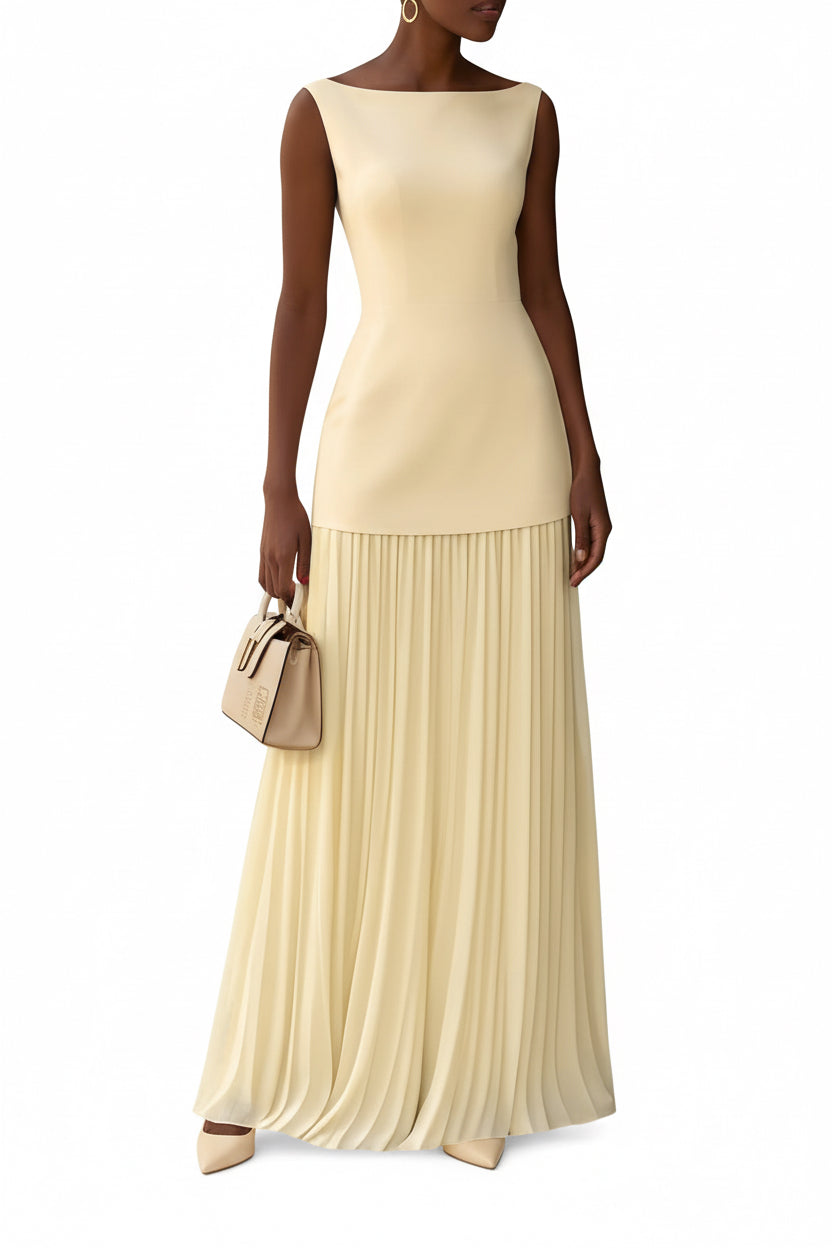 Sleeveless Knit Vest & Skirt Two-Piece Set in Yellow
