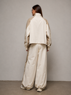 Color Block Zip Up Outerwear and Pants Set