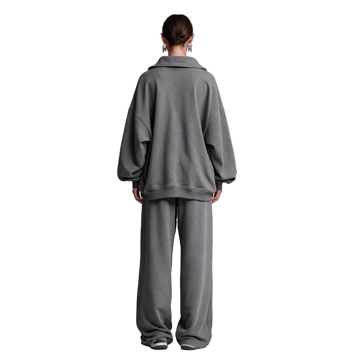 Relaxed Collared Top & Drawstring Straight-Leg Pants Set – view 2