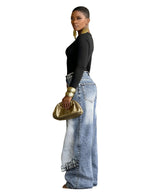 Deconstructed Layered Balloon-Leg Jeans – view 2