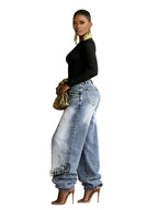 Deconstructed Layered Balloon-Leg Jeans – view 5