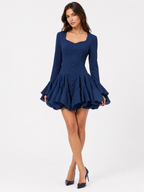 Ruffled Flare Sleeve Mini Dress