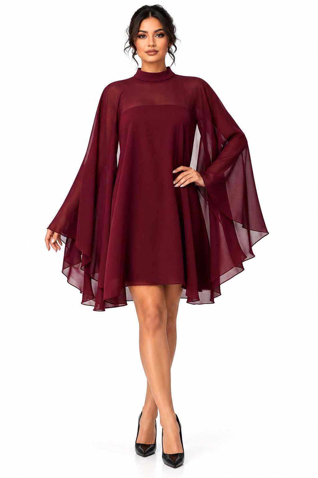 Plus Size Sleeveless Blouse & Tube Top Mini Dress Two-Piece Set – Women's Elegant Curvy Outfit