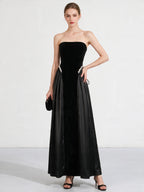 Lace Up Back Tube Maxi Dress