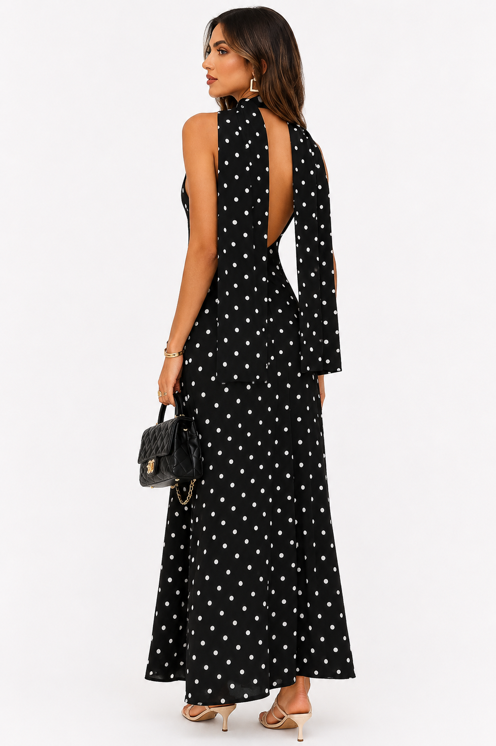 Sleeveless Bodycon Polka Dot Slip Dress