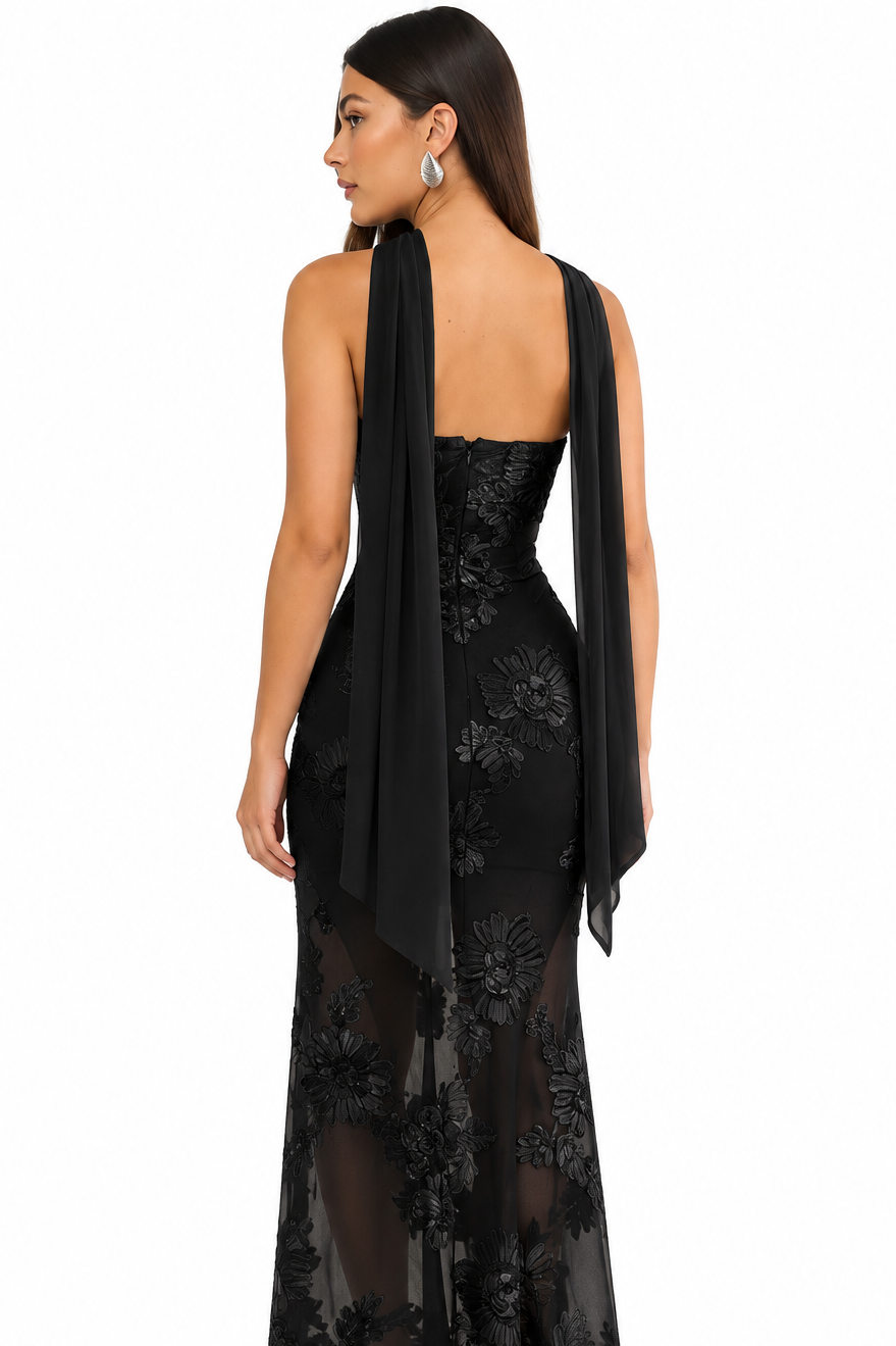 3D Floral Backless Sexy Summer Dress