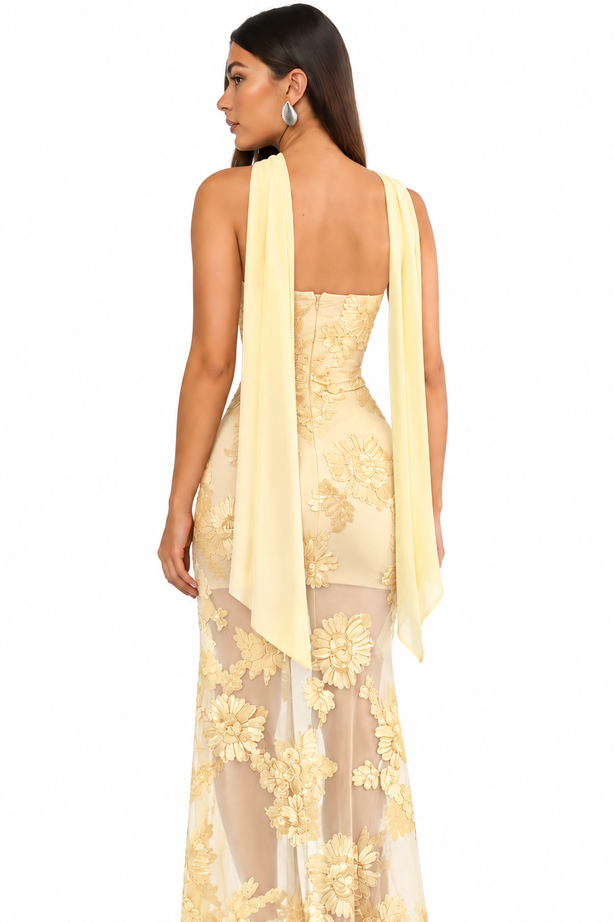 3D Floral Backless Sexy Summer Dress