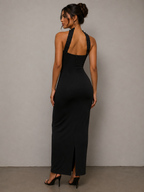 Rhinestone Tube Bodycon Maxi Dress