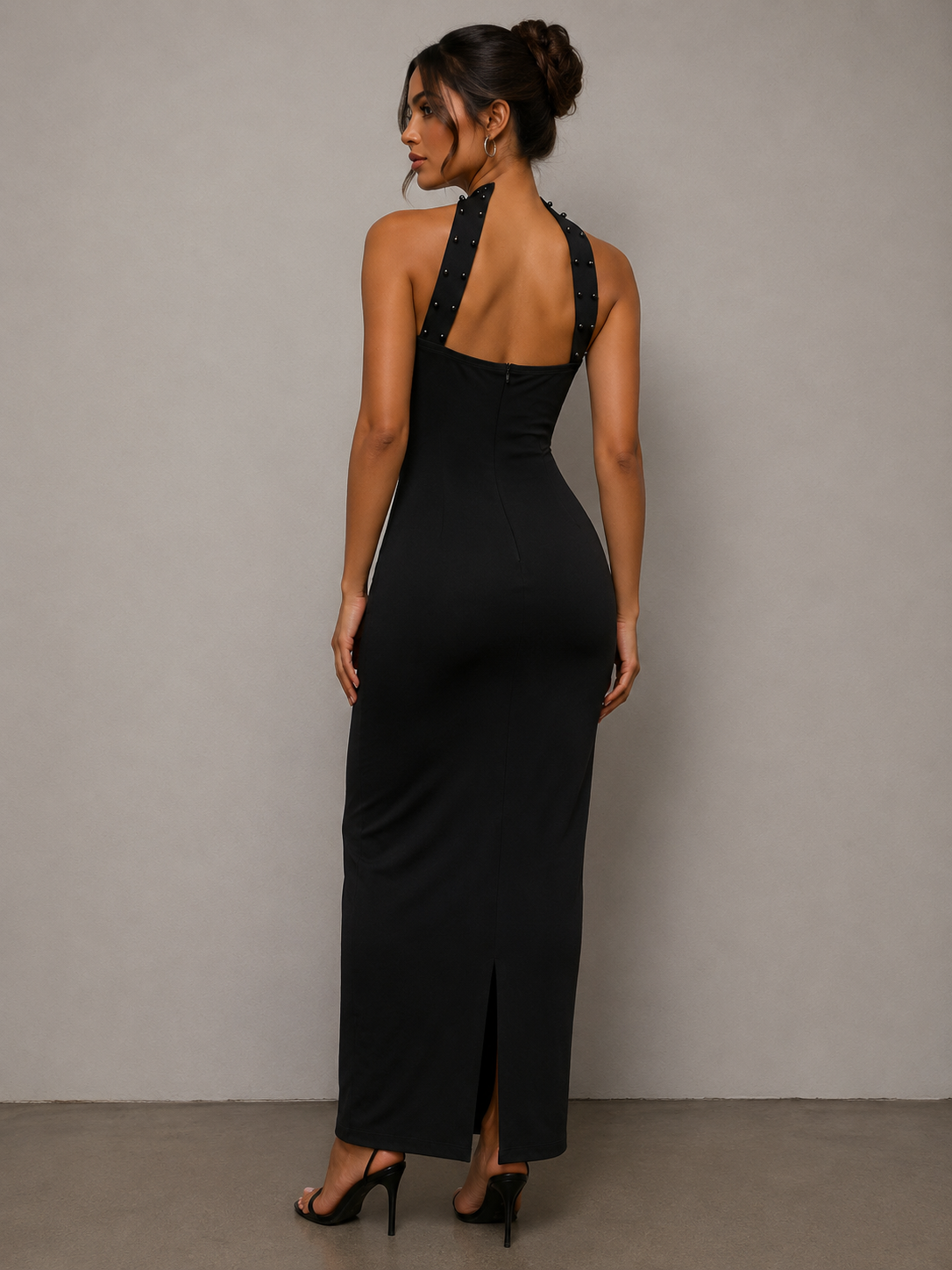 Rhinestone Tube Bodycon Maxi Dress