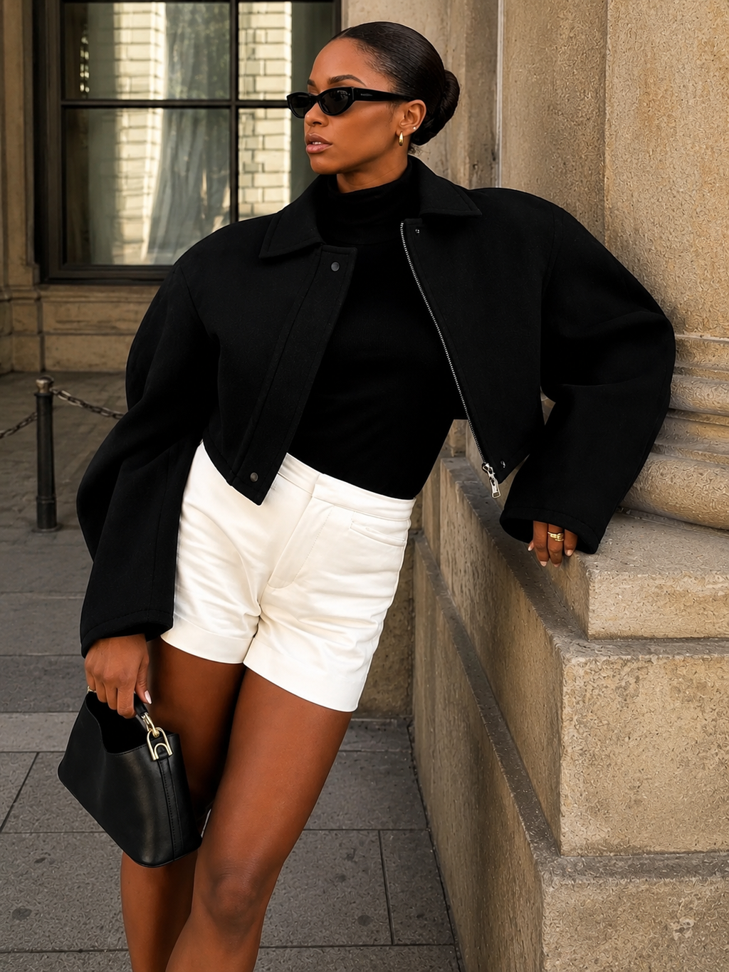 Zip Up Cropped Jacket