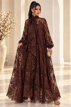 Lace Tie Double Layer Swing Dress