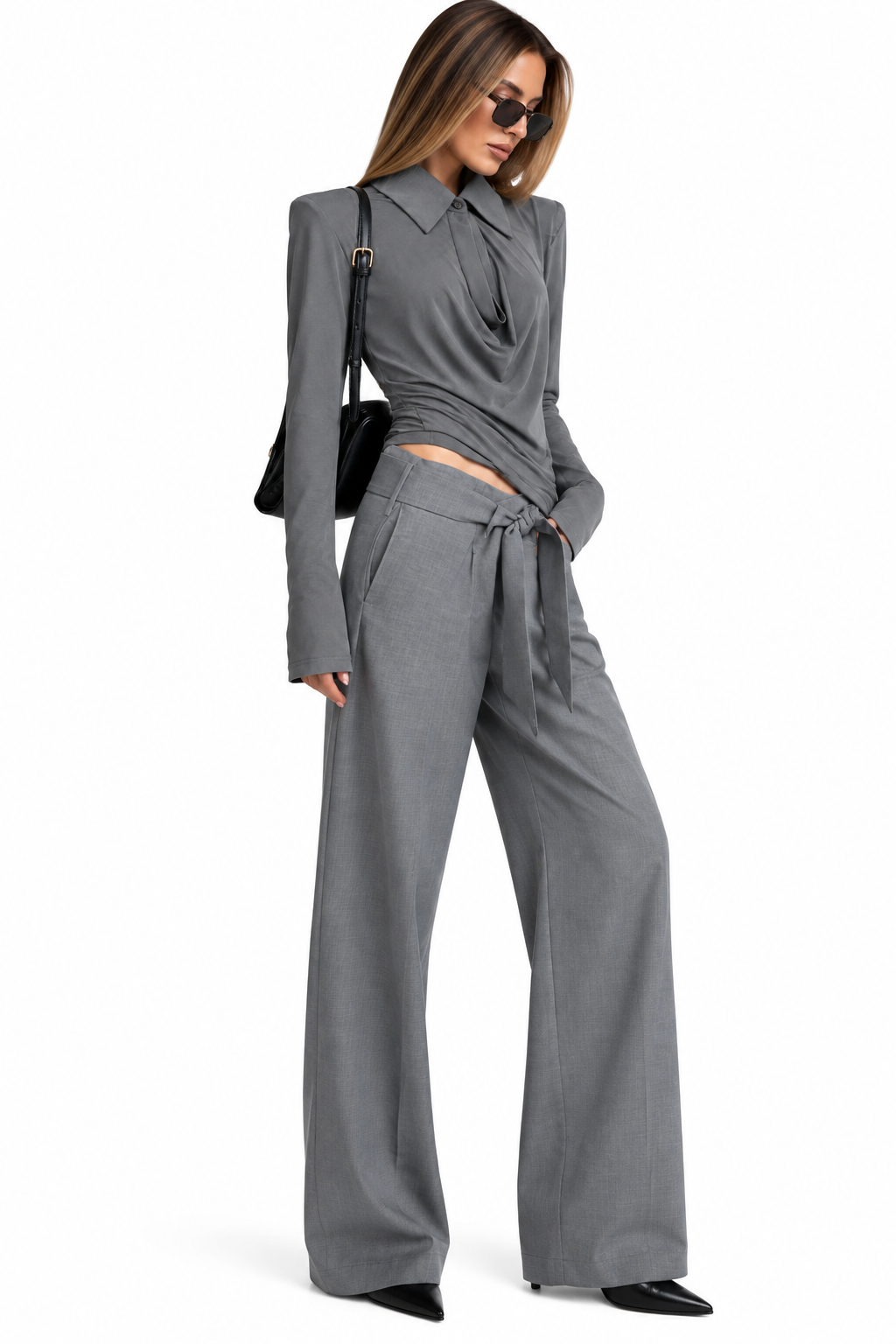 Long-Sleeve Slim-Fit T-Shirt with Cutout Detail