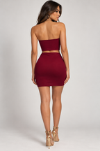 Grommet Crop Top and Mini Skirt Set