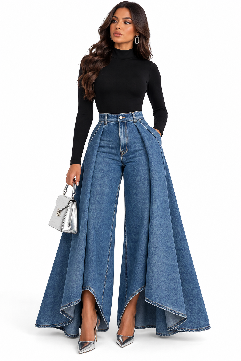 Full Size High-Waisted Wide-Leg Jeans Plus Size