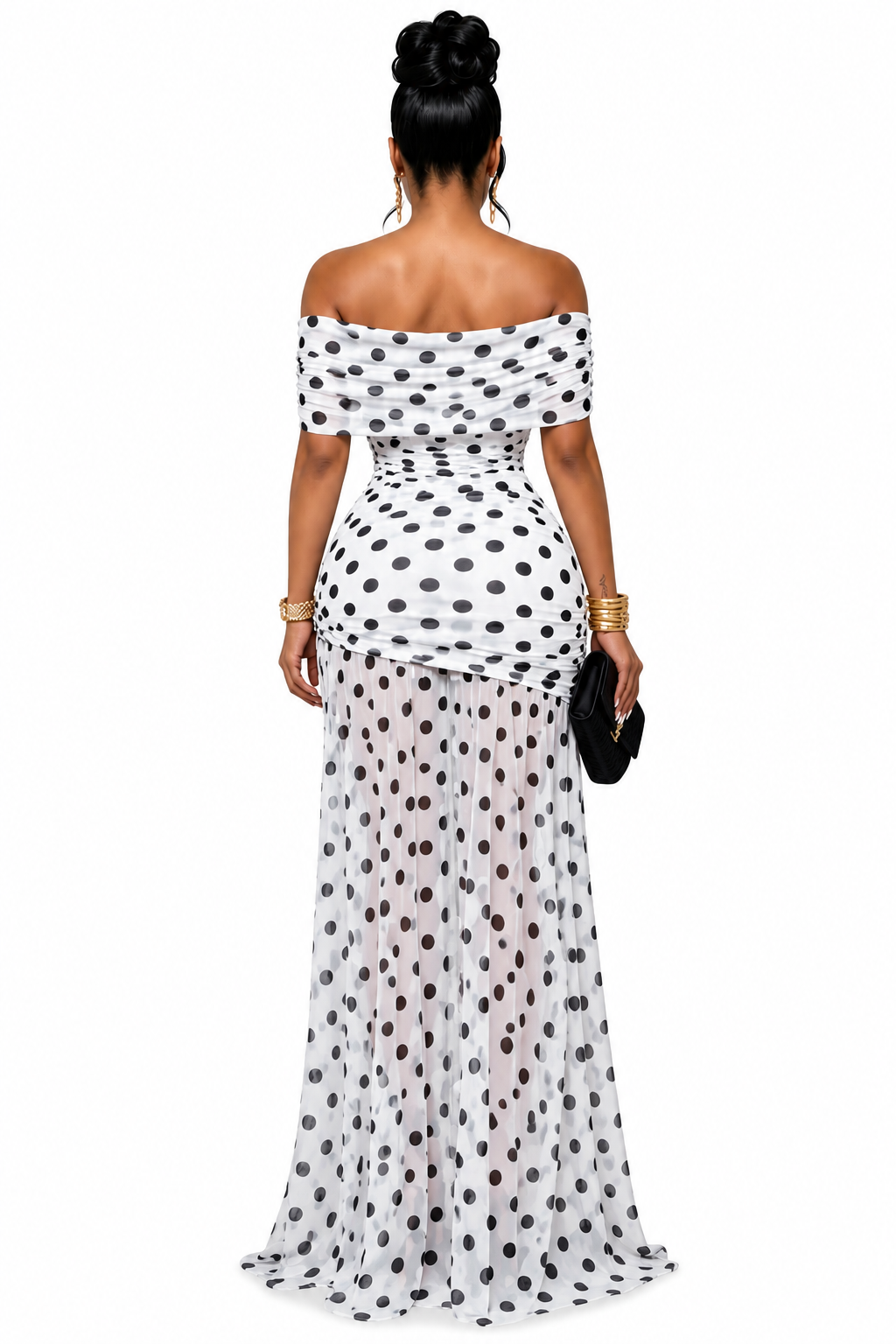 Polo Neck Split Pleated Vacation Hip Dress