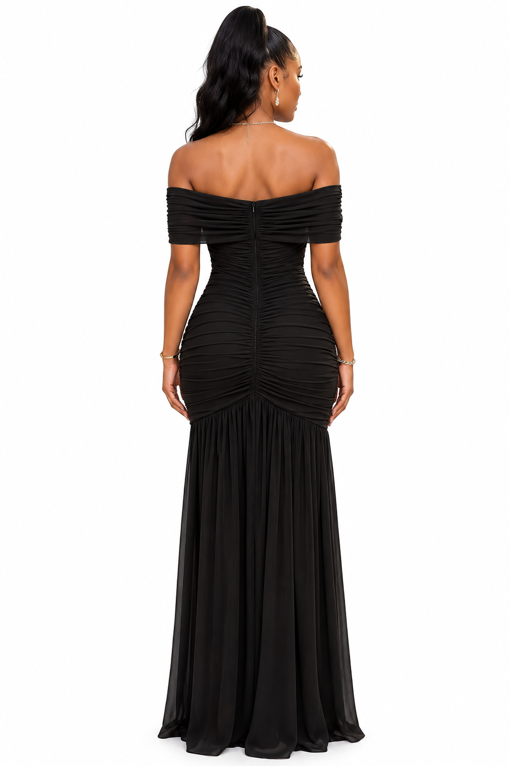 One-Shoulder High-Slit Tube Top Maxi Dress