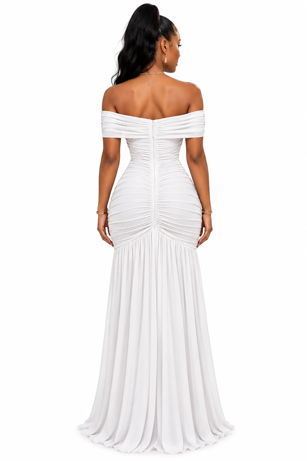 One-Shoulder High-Slit Tube Top Maxi Dress
