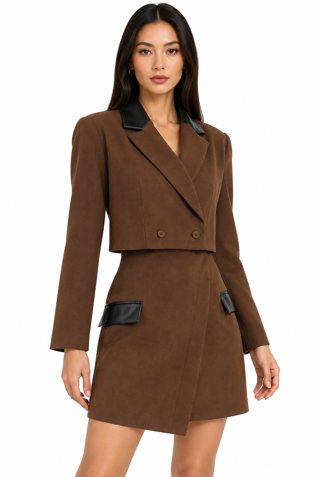 Double-Breasted Blazer & Asymmetrical Skirt Set – view 4