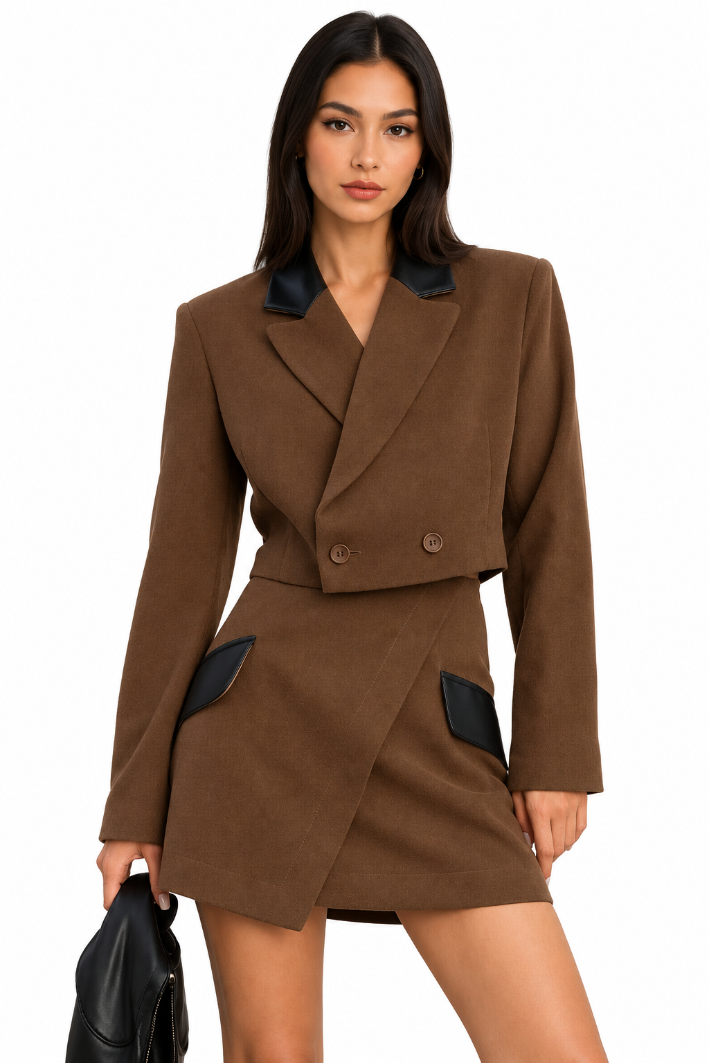 Double-Breasted Blazer & Asymmetrical Skirt Set – view 2