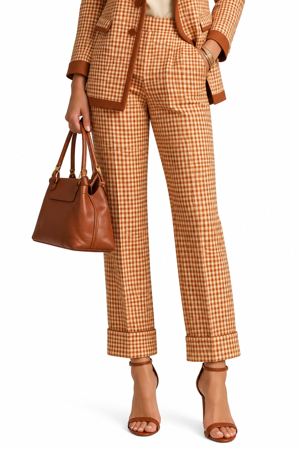 Plaid Blazer and Pants Suit Set – view 4