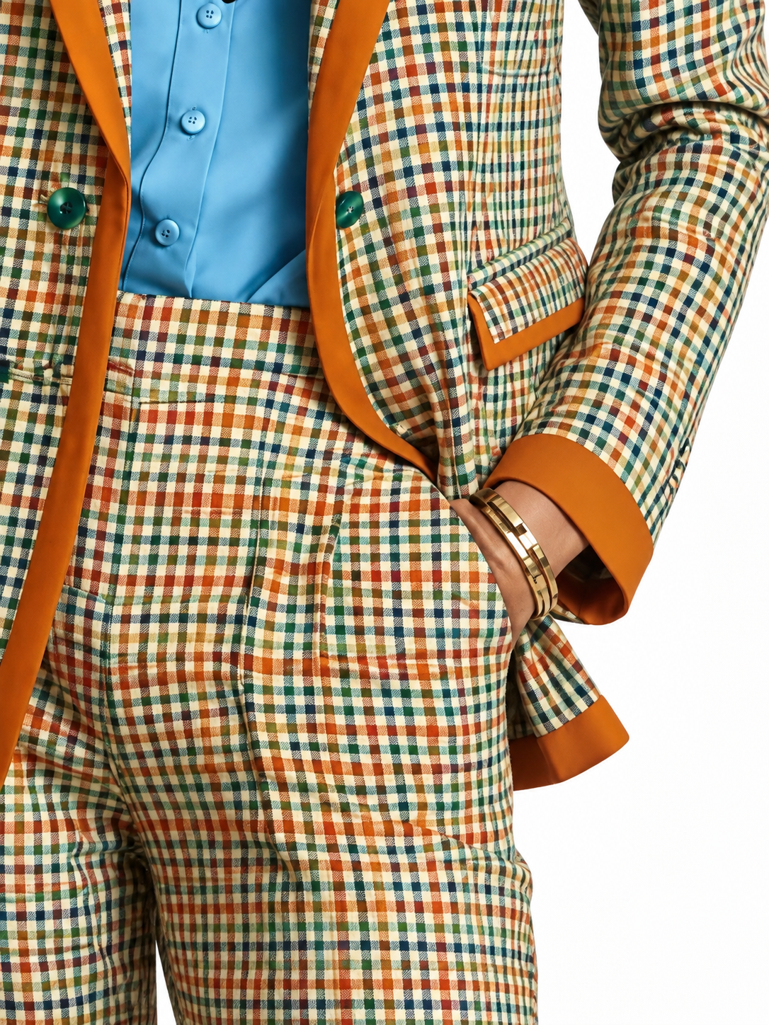 Plaid Blazer and Pants Suit Set – view 6