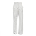 Women Clothing Autumn Niche Design Hollow Out Cutout out Casual Pants Fashionable All Match Loose White Trousers